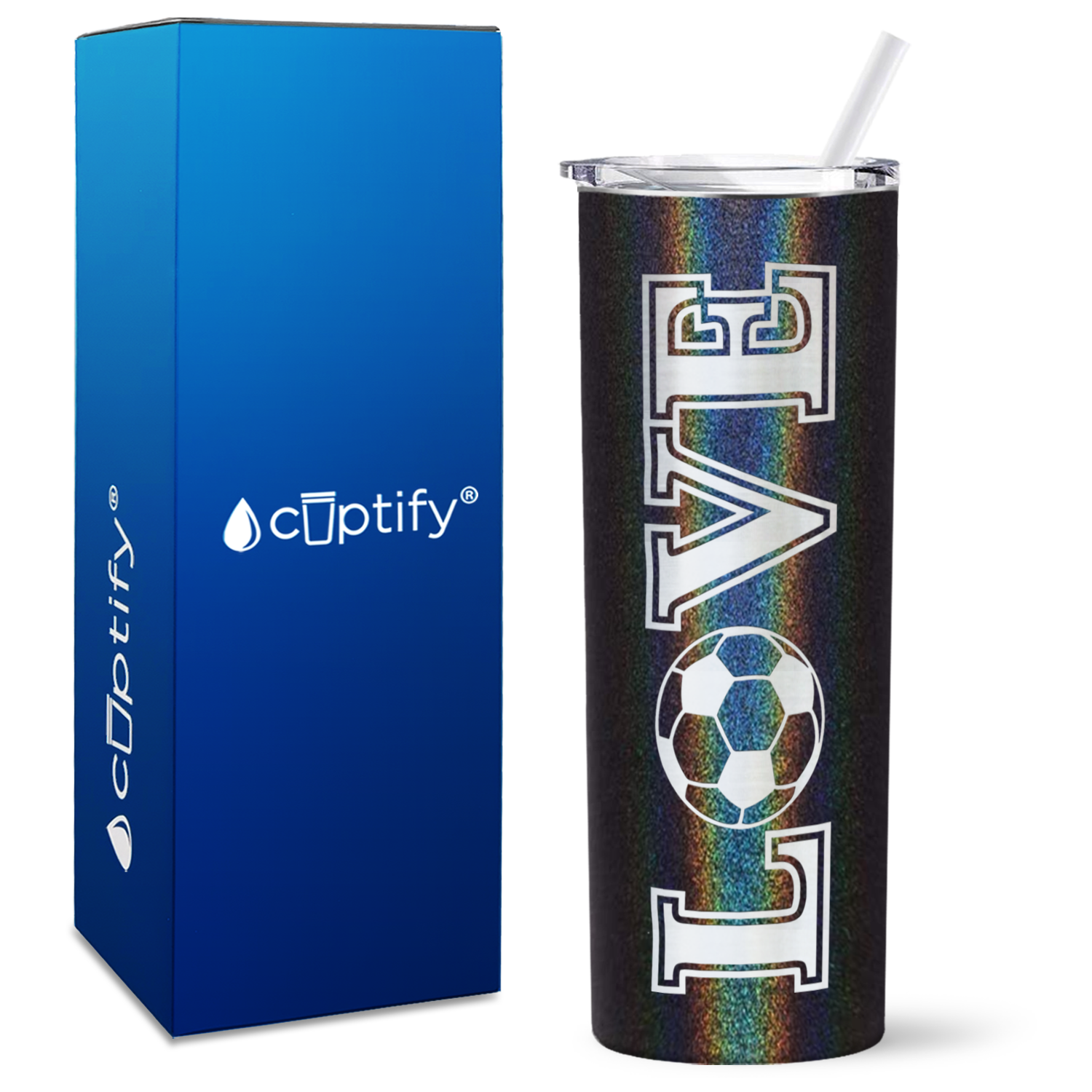 Soccer Love on 20oz Skinny Tumbler