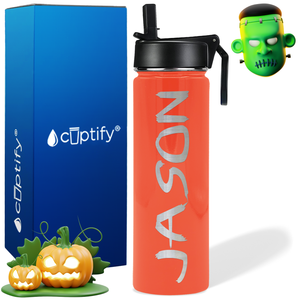 Personalized Scary Halloween Font on 24oz Wide Mouth