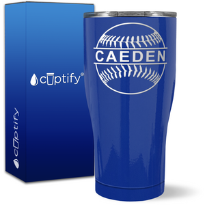 Personalized Baseball Name on 27oz Curve Tumbler