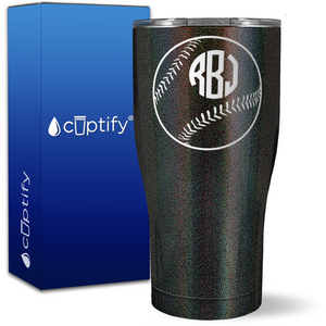 Personalized Baseball Monogram on 27oz Curve Tumbler