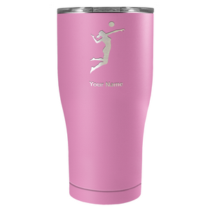 Personalized Volleyball Player Silhouette 27oz Curve Stainless Steel Tumbler