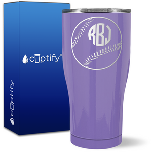 Personalized Baseball Monogram on 27oz Curve Tumbler