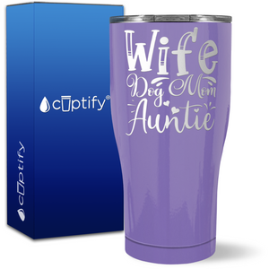 Wife Dog Mom Auntie on 27oz Curve Tumbler