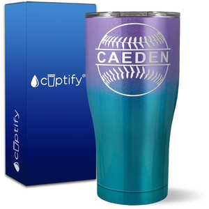 Personalized Baseball Name on 27oz Curve Tumbler