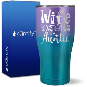 Wife Dog Mom Auntie on 27oz Curve Tumbler