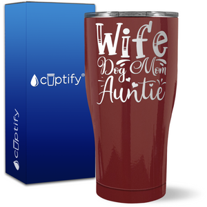 Wife Dog Mom Auntie on 27oz Curve Tumbler