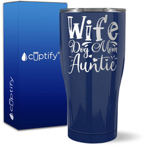 Wife Dog Mom Auntie on 27oz Curve Tumbler