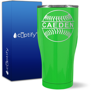 Personalized Baseball Name on 27oz Curve Tumbler