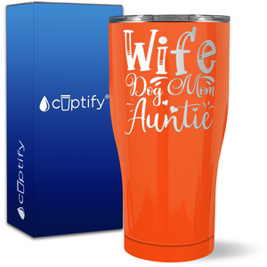 Wife Dog Mom Auntie on 27oz Curve Tumbler