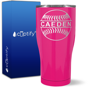 Personalized Baseball Name on 27oz Curve Tumbler