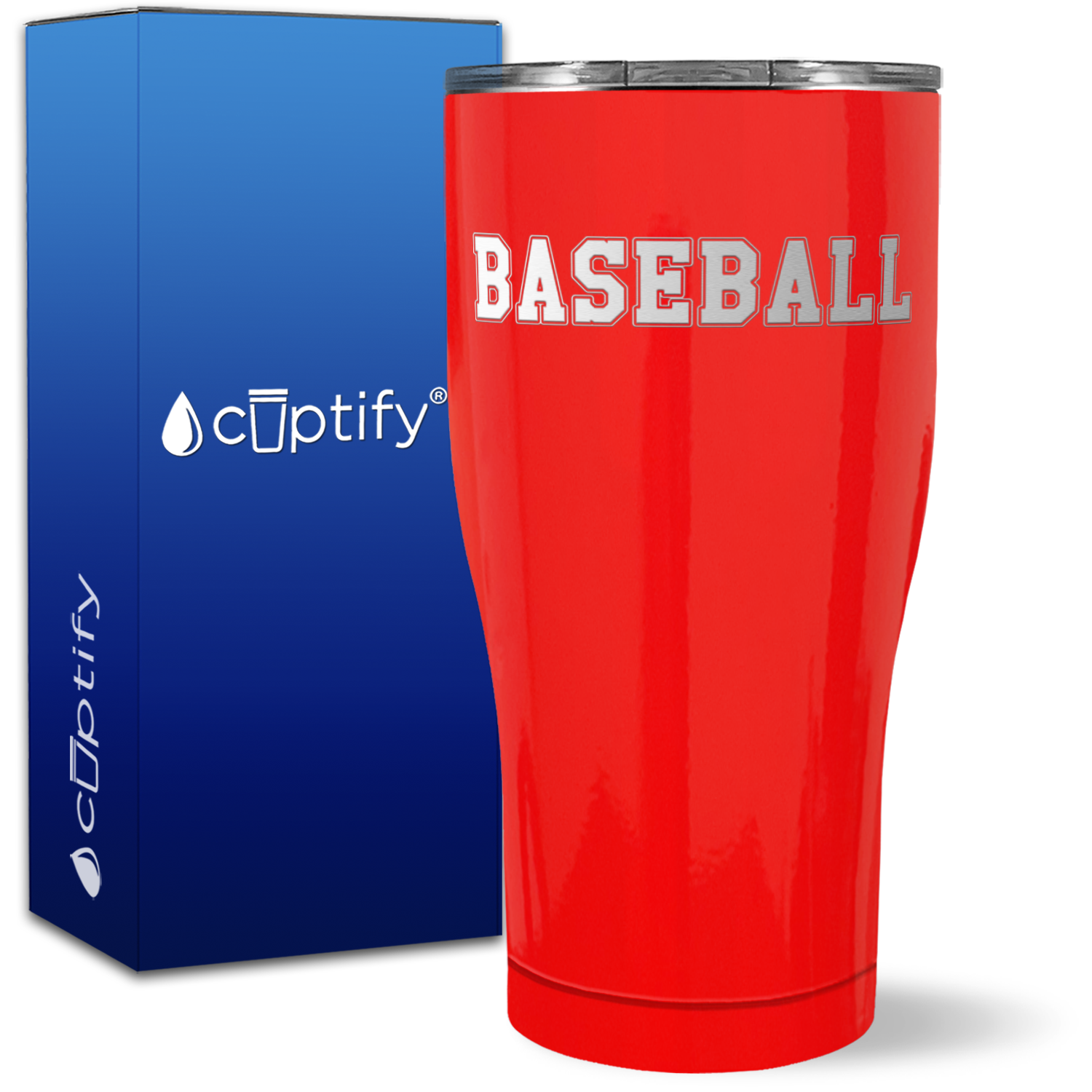 Baseball on 27oz Curve Tumbler