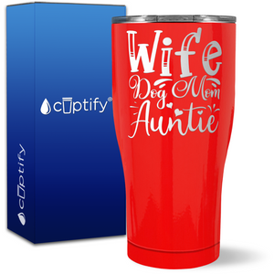 Wife Dog Mom Auntie on 27oz Curve Tumbler