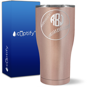 Personalized Baseball Monogram on 27oz Curve Tumbler