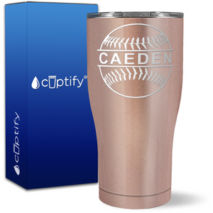 Personalized Baseball Name on 27oz Curve Tumbler