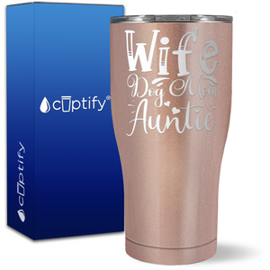 Wife Dog Mom Auntie on 27oz Curve Tumbler