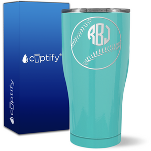 Personalized Baseball Monogram on 27oz Curve Tumbler