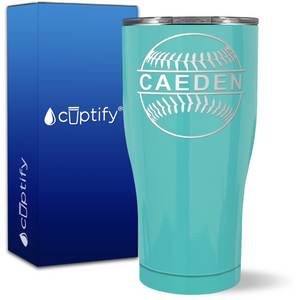 Personalized Baseball Name on 27oz Curve Tumbler