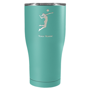 Personalized Volleyball Player Silhouette 27oz Curve Stainless Steel Tumbler