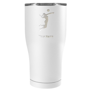 Personalized Volleyball Player Silhouette 27oz Curve Stainless Steel Tumbler