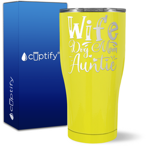 Wife Dog Mom Auntie on 27oz Curve Tumbler