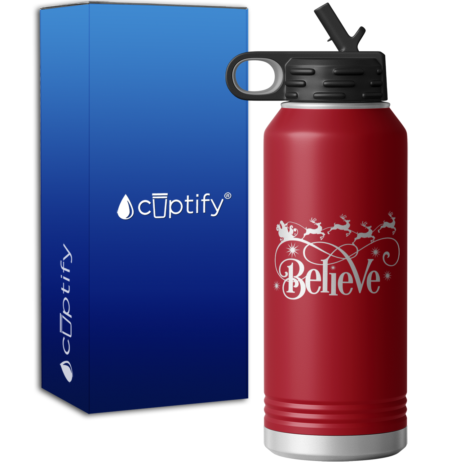 Believe in Stanta 32oz Sport Water Bottle