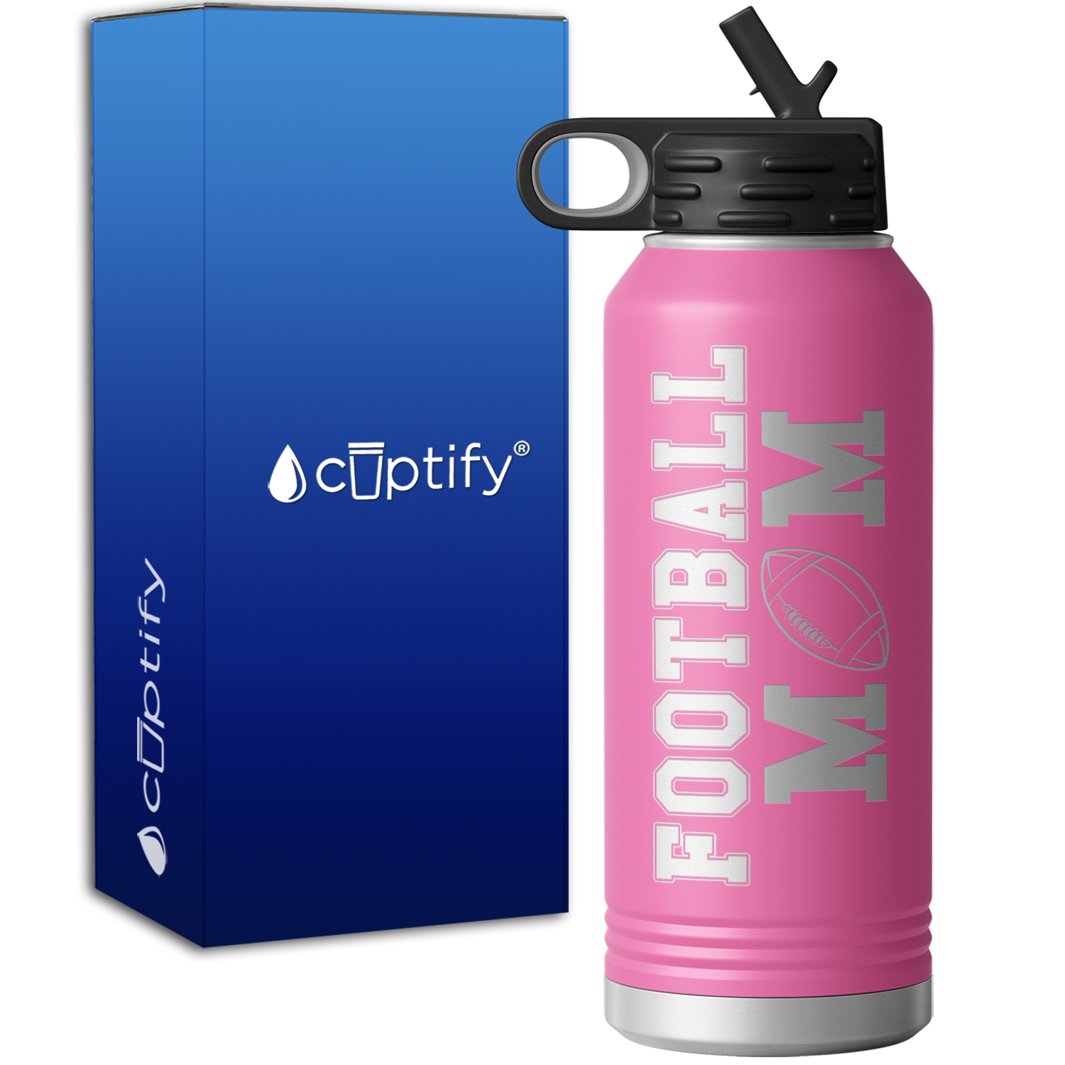 Football Mom 32oz Sport Water Bottle