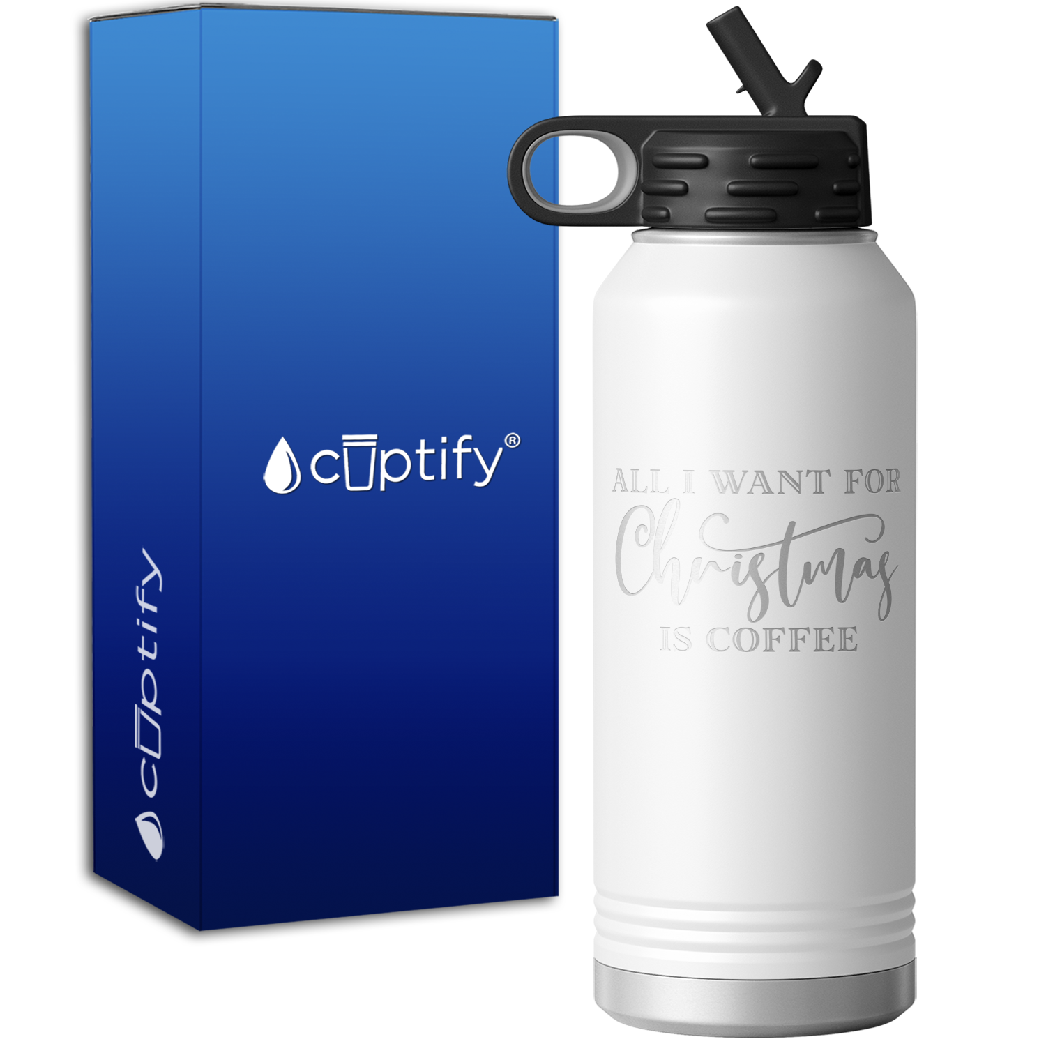 All I want for Christmas is Coffee 32oz Sport Water Bottle