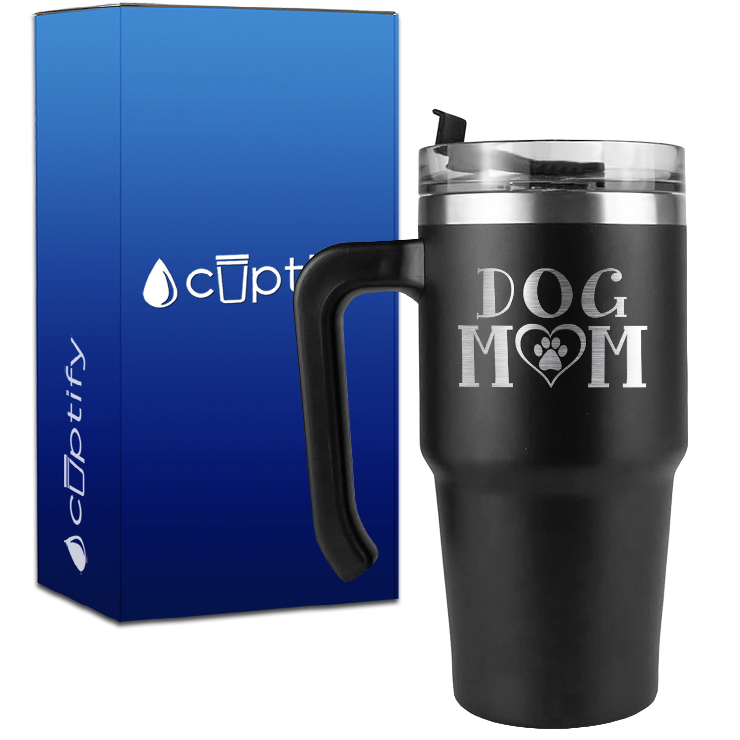 Dog Mom Heart on 20oz Mom Travel Mug