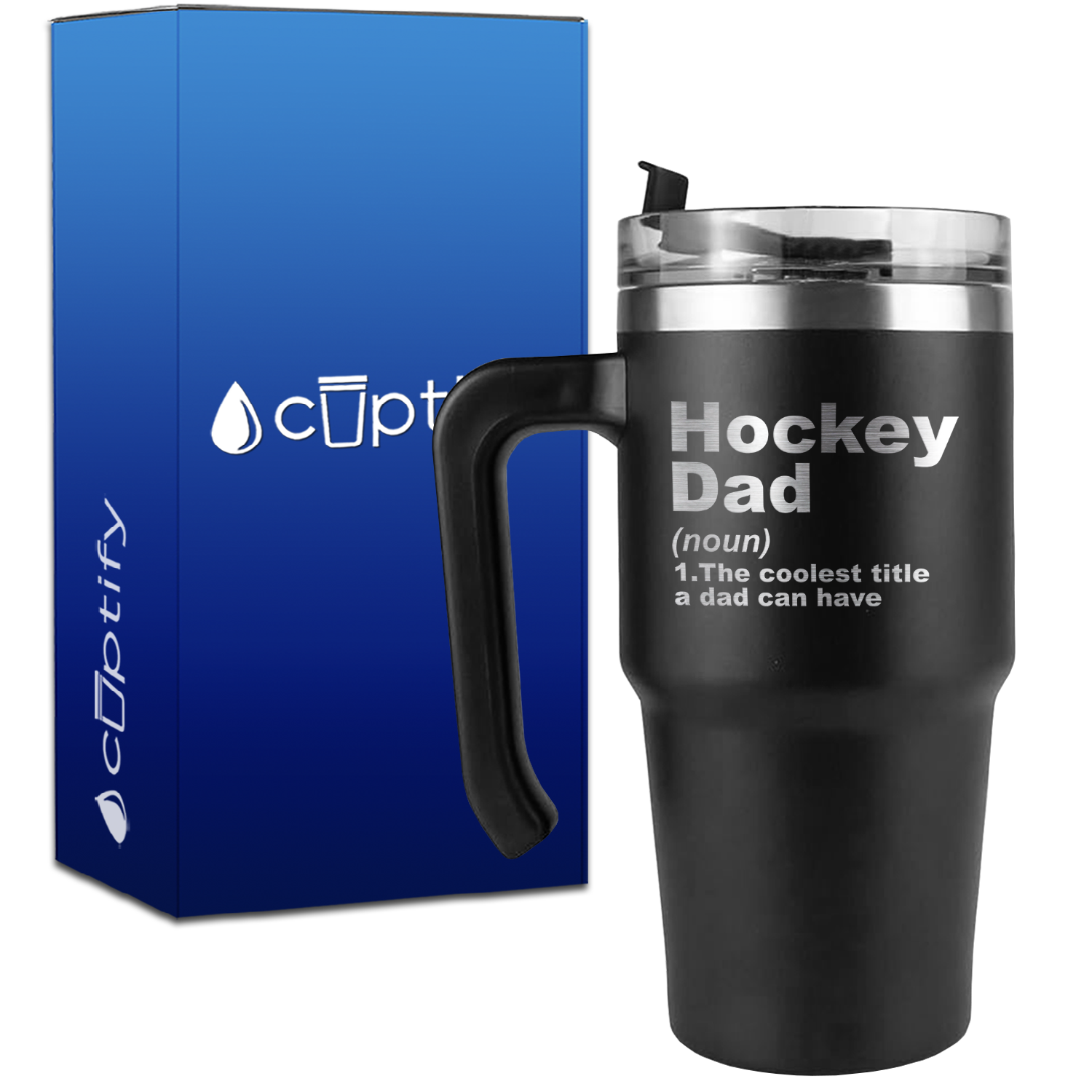 Hockey Dad Definition on 20oz Hockey Travel Mug