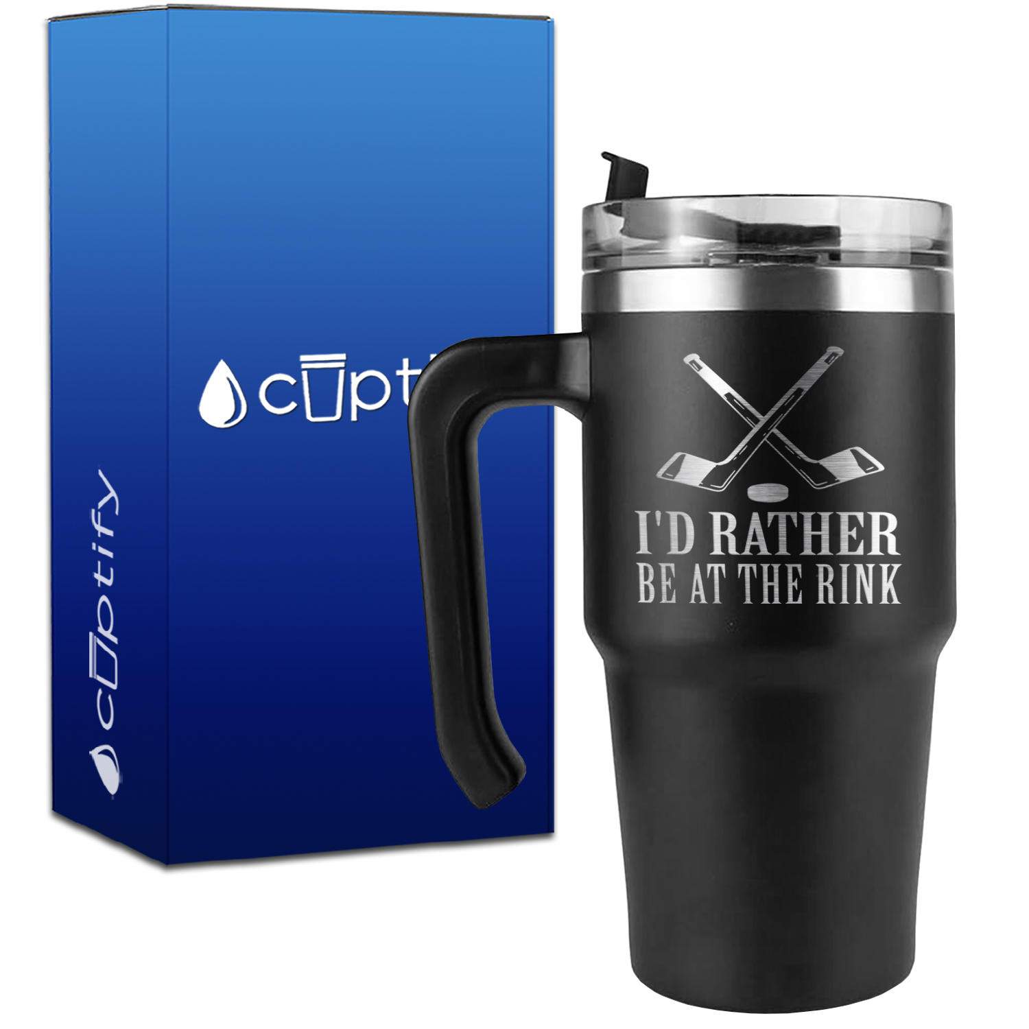 I'd Rather Be at the Rink on 20oz Hockey Travel Mug