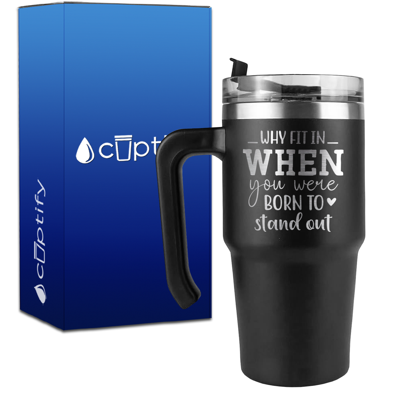 Why Fit in When You Were Born to Stand Out on 20oz Gymnastics Travel Mug