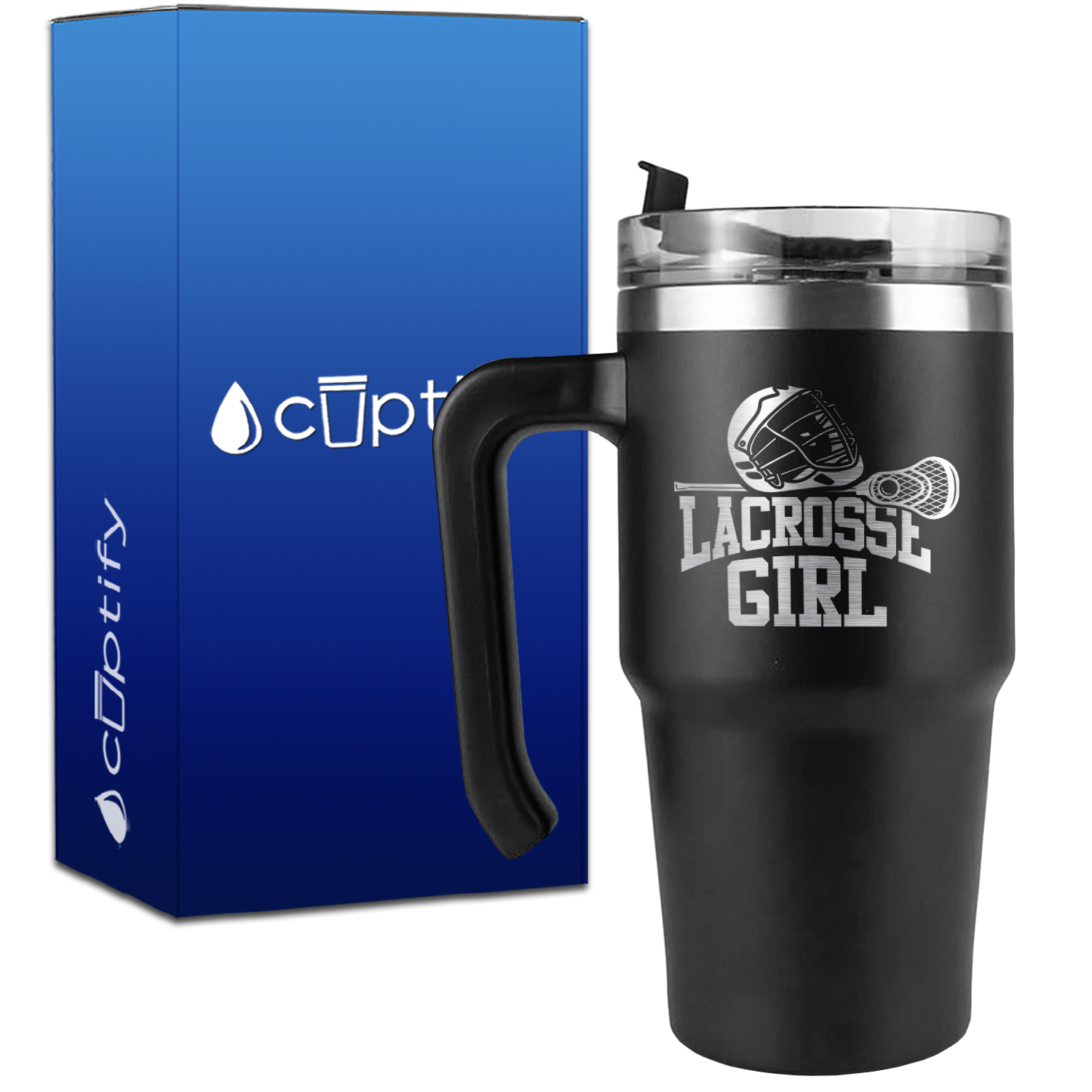 Lacrosse Girl on 20oz Lacrosse Travel Mug