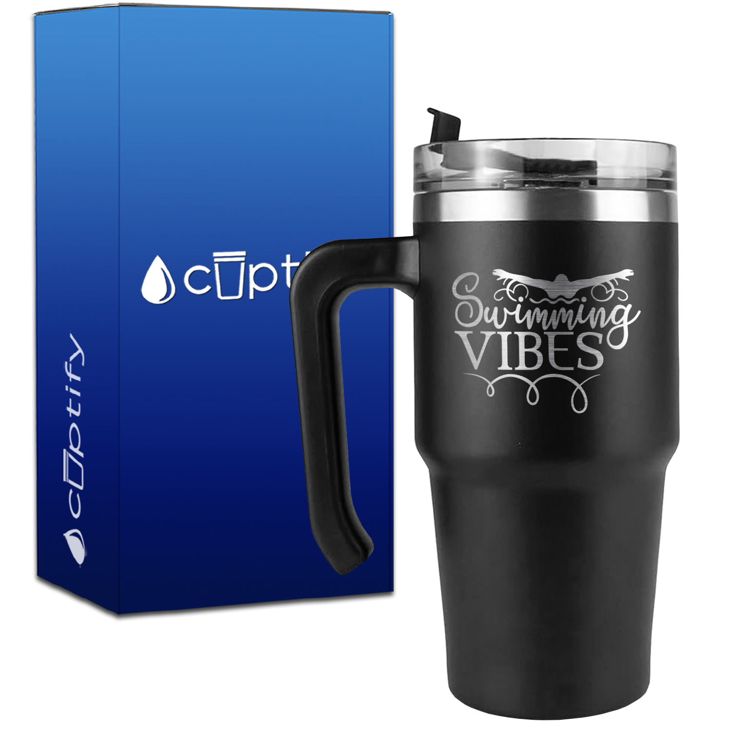 Swimming Vibes on 20oz Swimming Travel Mug