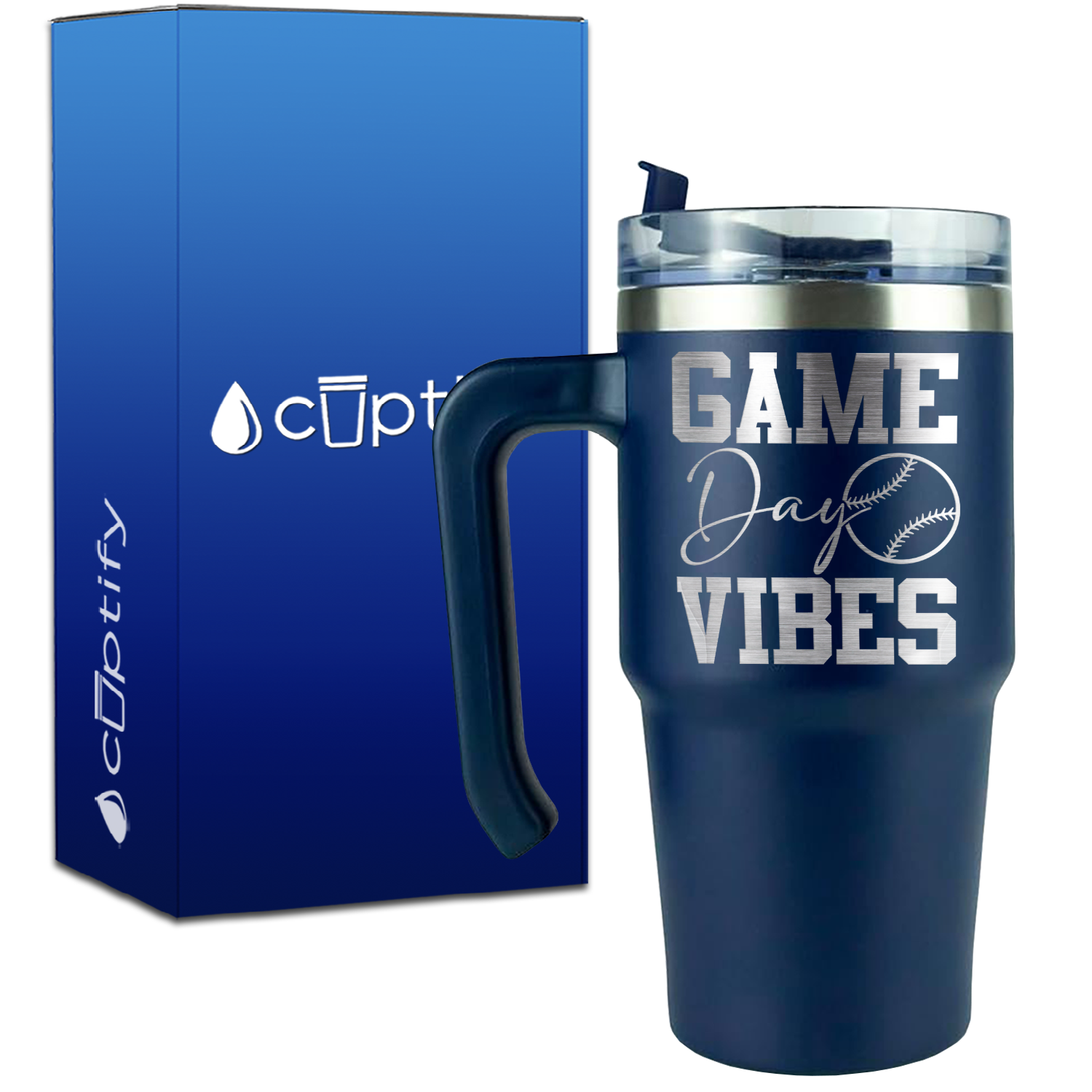 Game Day Vibes Baseball on 20oz Baseball Travel Mug