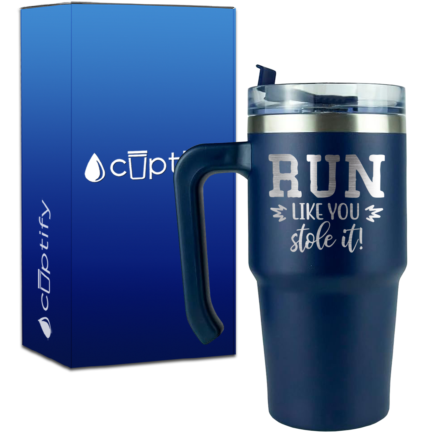 Run Like You Stole It on 20oz Baseball Travel Mug