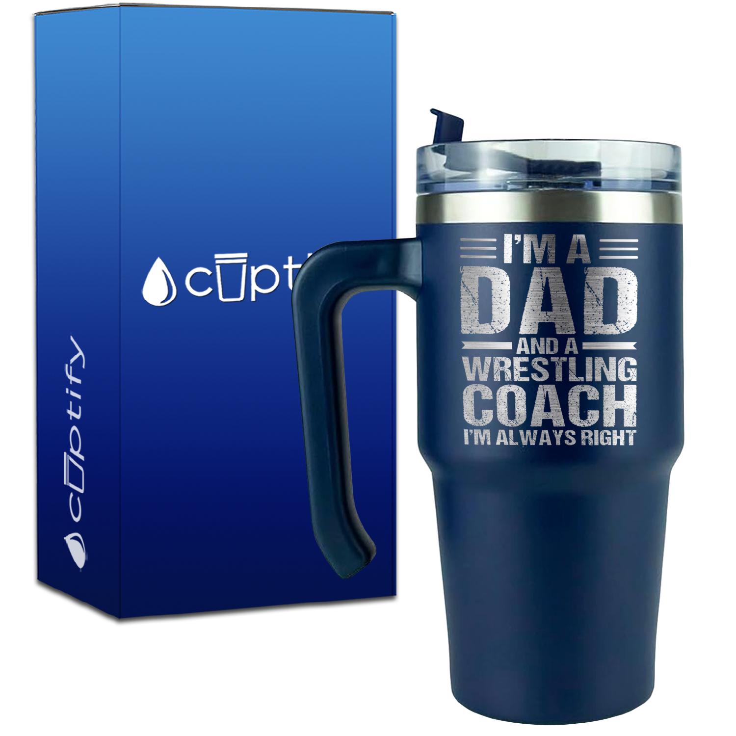 I'm a Dad and a Wrestling Coach on 20oz Wrestling Travel Mug