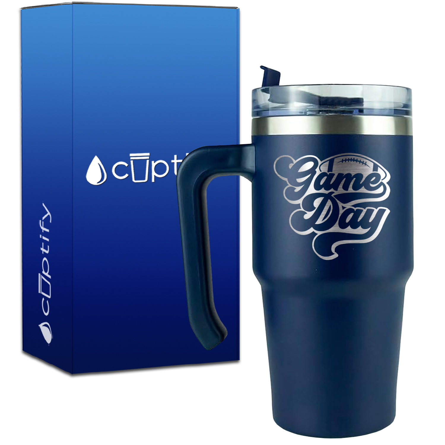 Game Day Football on 20oz Football Travel Mug