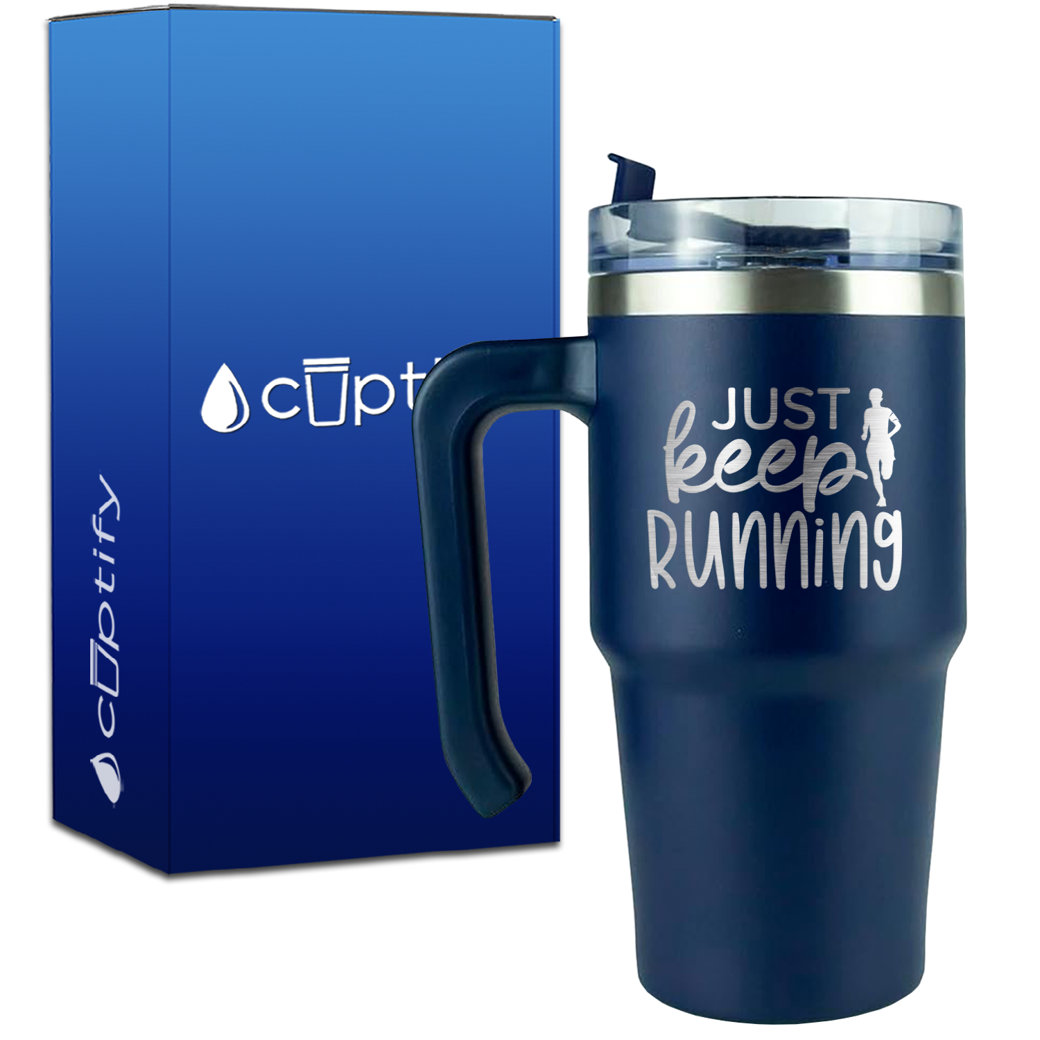 Just Keep Running on 20oz Running Travel Mug