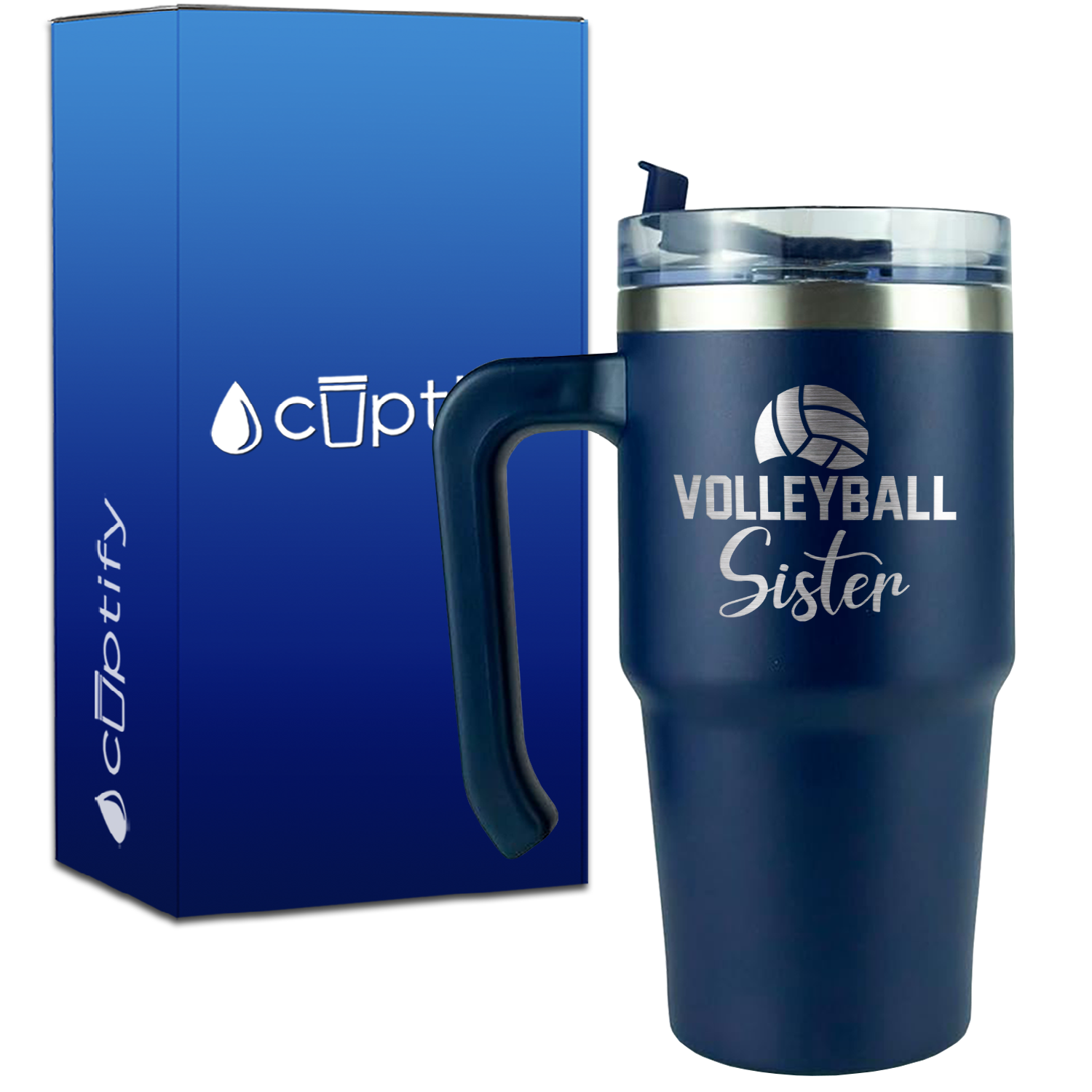 Volleyball Sister on 20oz Volleyball Travel Mug