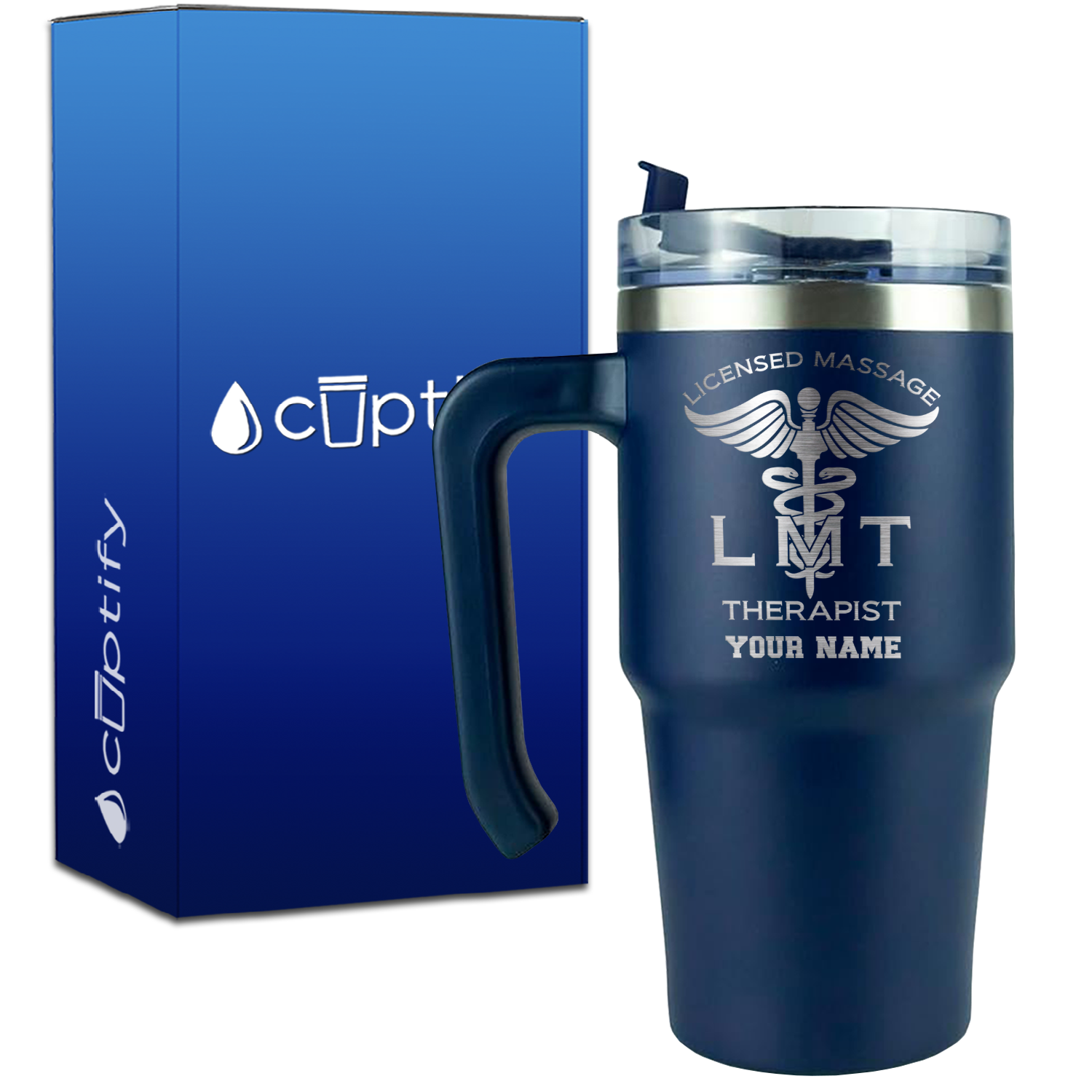 Personalized LMT Licensed Massage Therapist on 20oz Medical Travel Mug