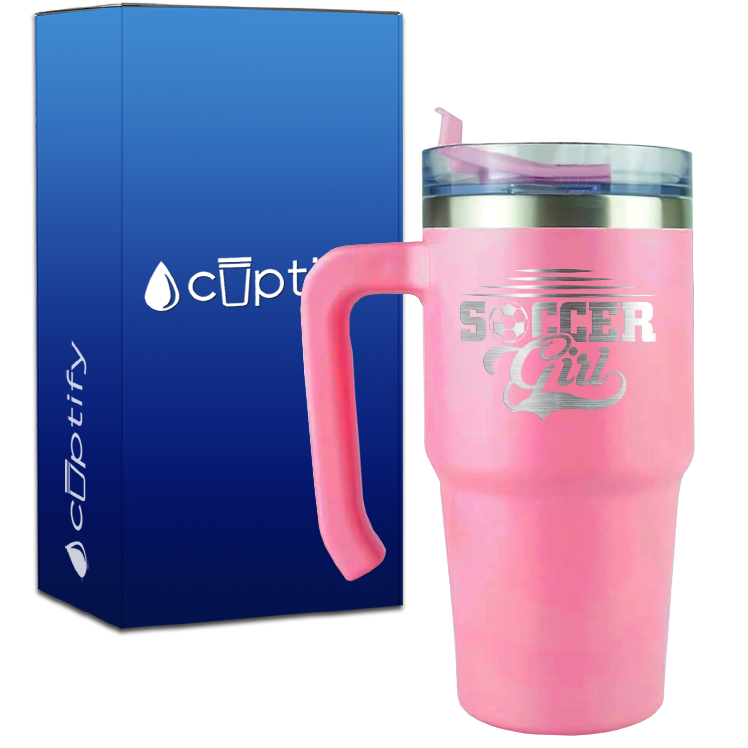 Soccer Girl on 20oz Soccer Travel Mug