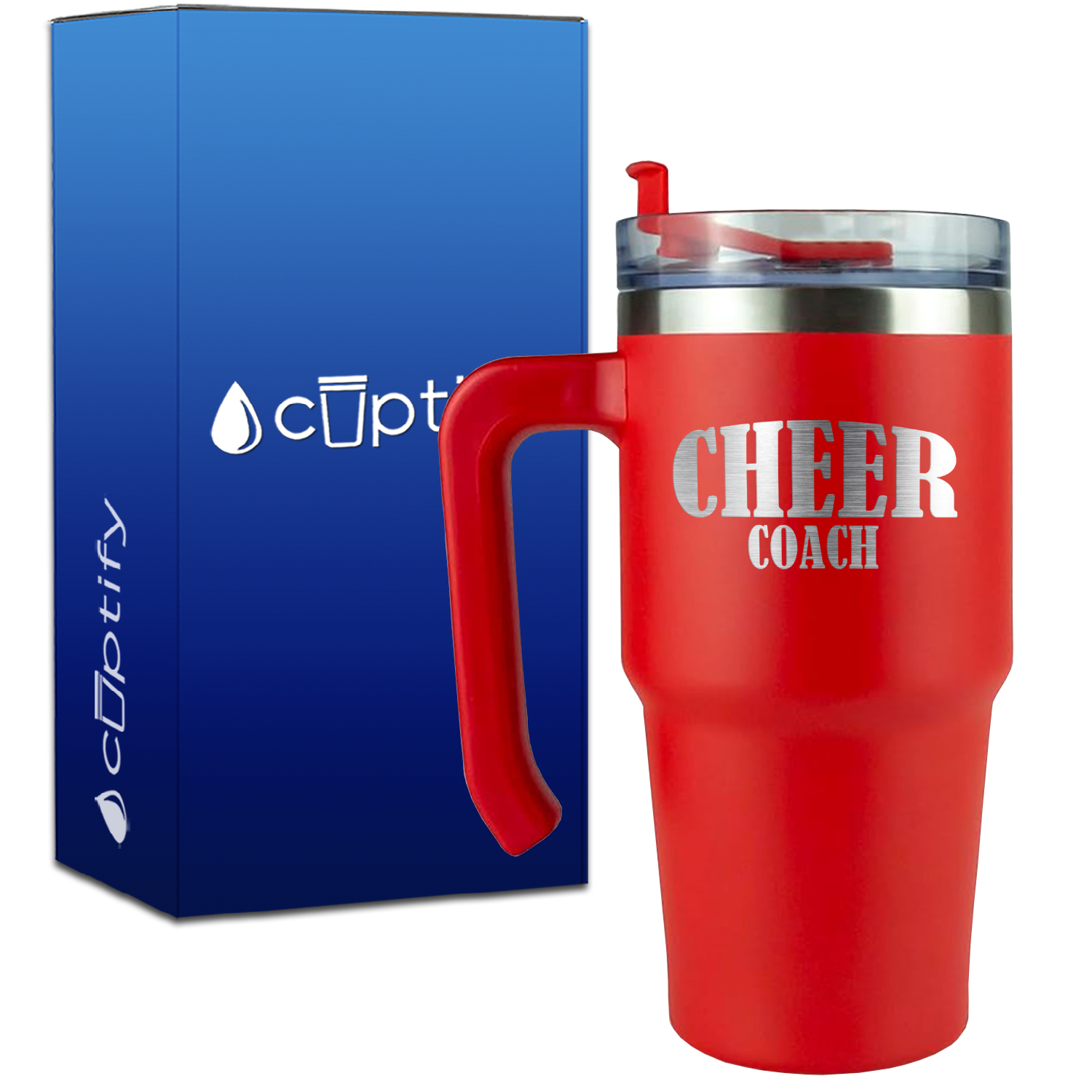 Cheer Coach Angle on 20oz Cheer Travel Mug