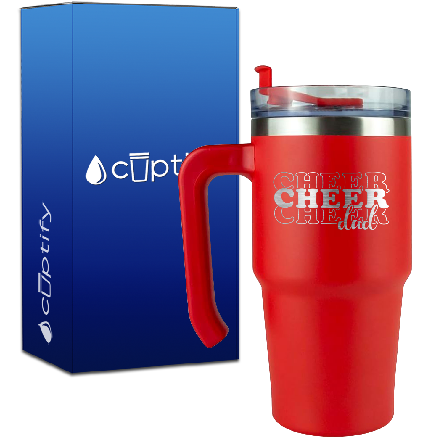 Cheer Cheer Cheer Dad on 20oz Cheer Travel Mug