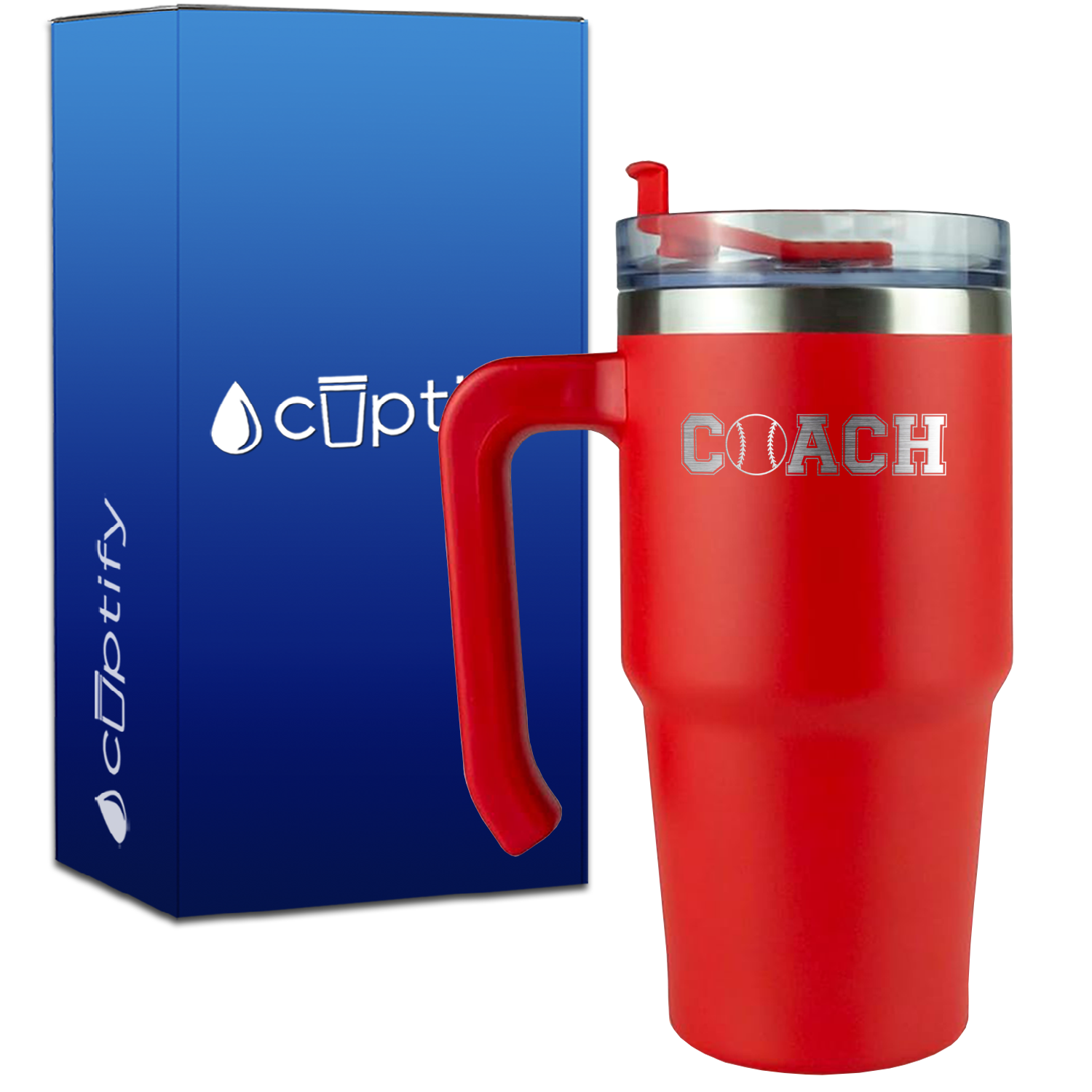 Coach Baseball on 20oz Coach Travel Mug