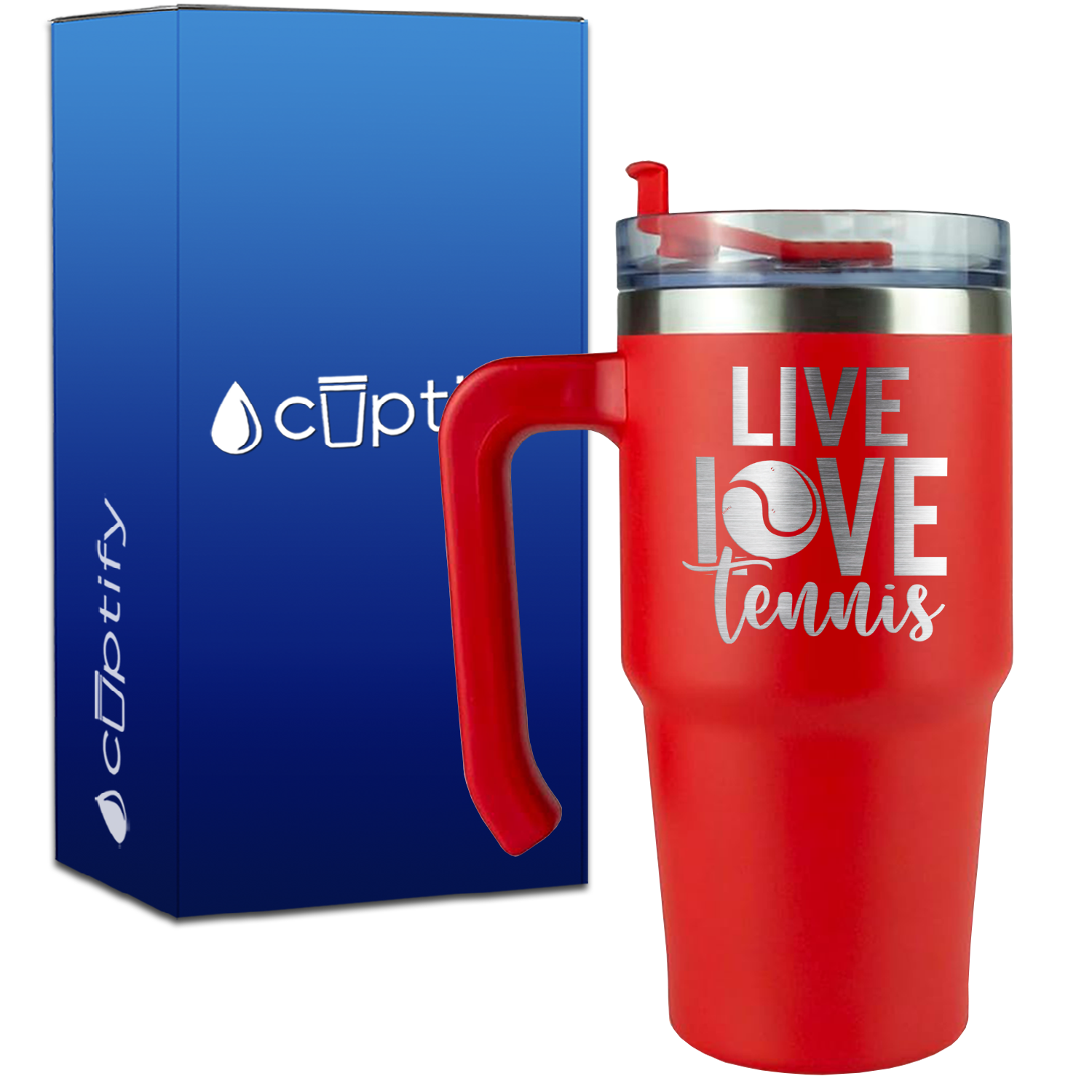 Live Love Tennis on 20oz Tennis Travel Mug