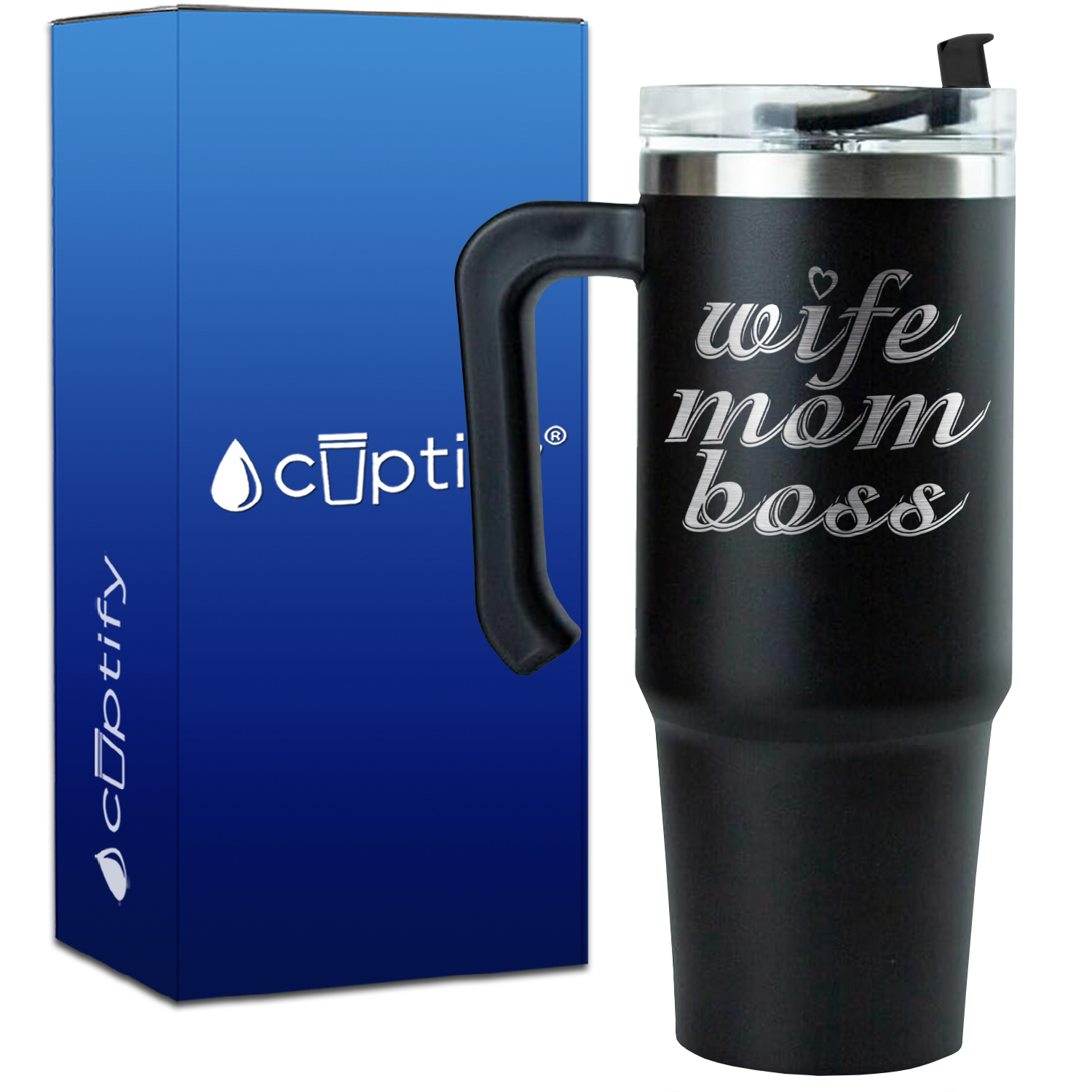 Wife Mom Boss on 30oz Mom Travel Mug