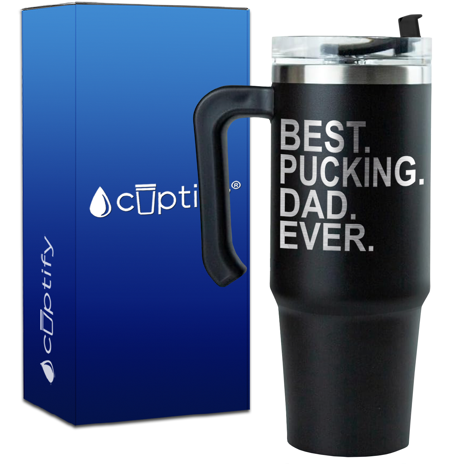 Best Pucking Dad Ever on 30oz Hockey Travel Mug