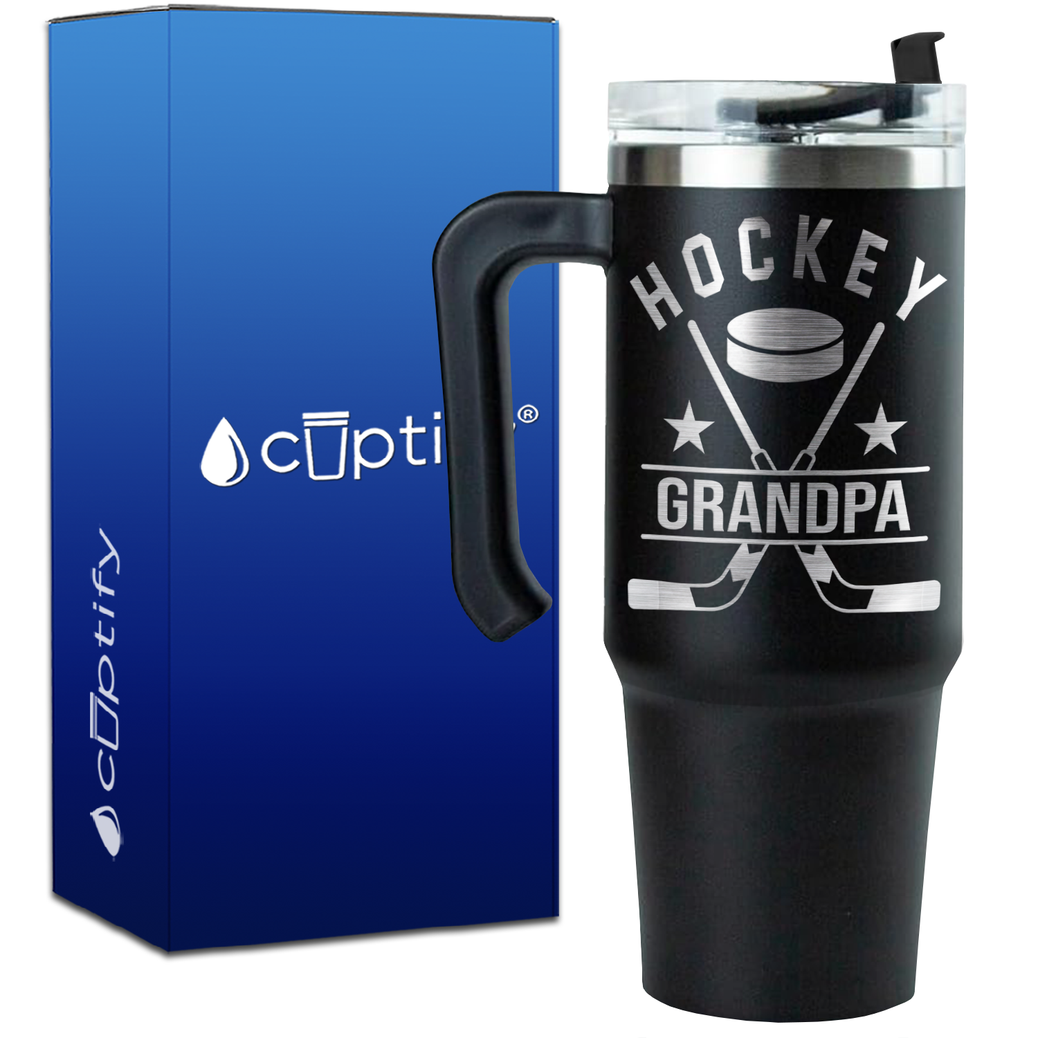 Hockey Grandpa on 30oz Hockey Travel Mug