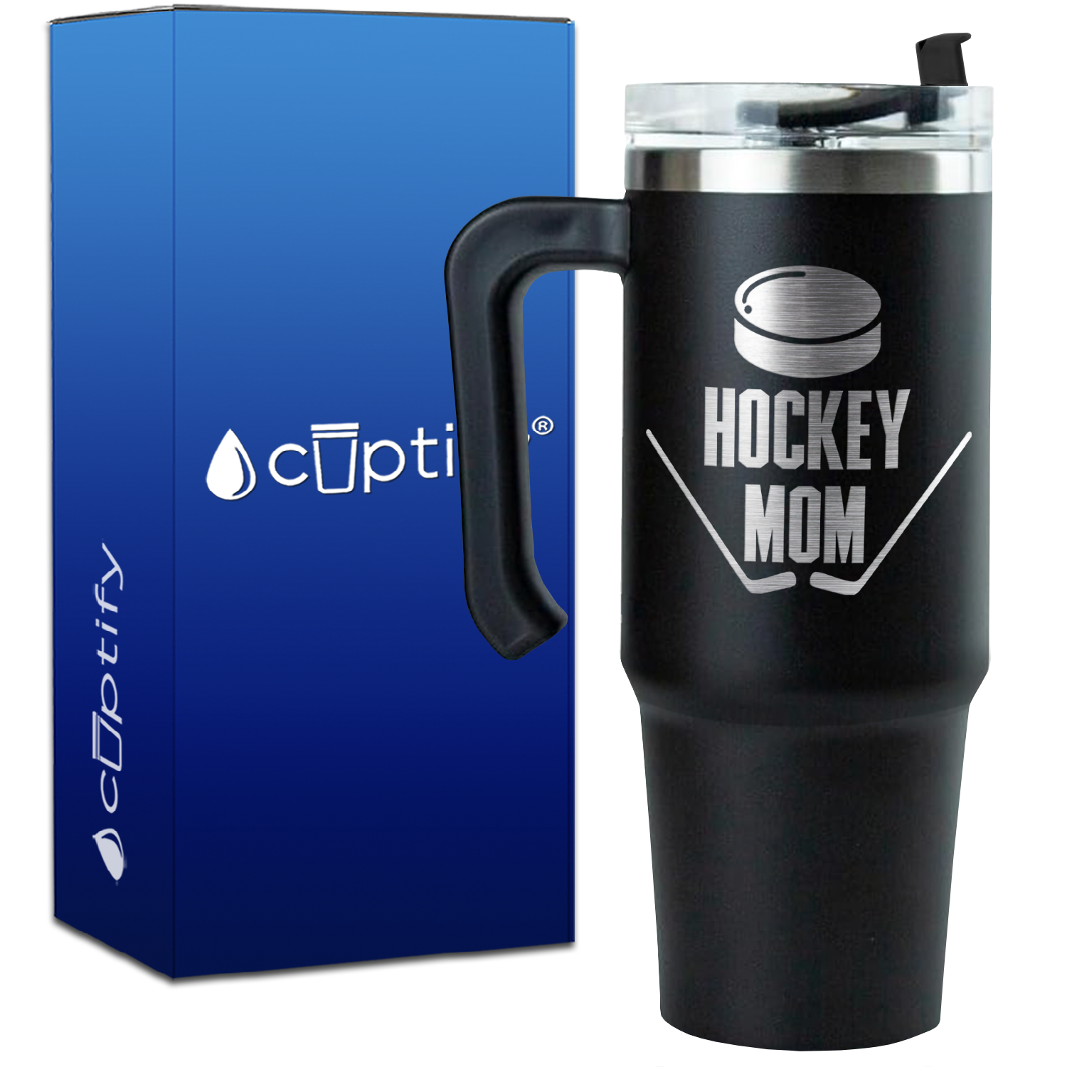 Hockey Mom on 30oz Hockey Travel Mug