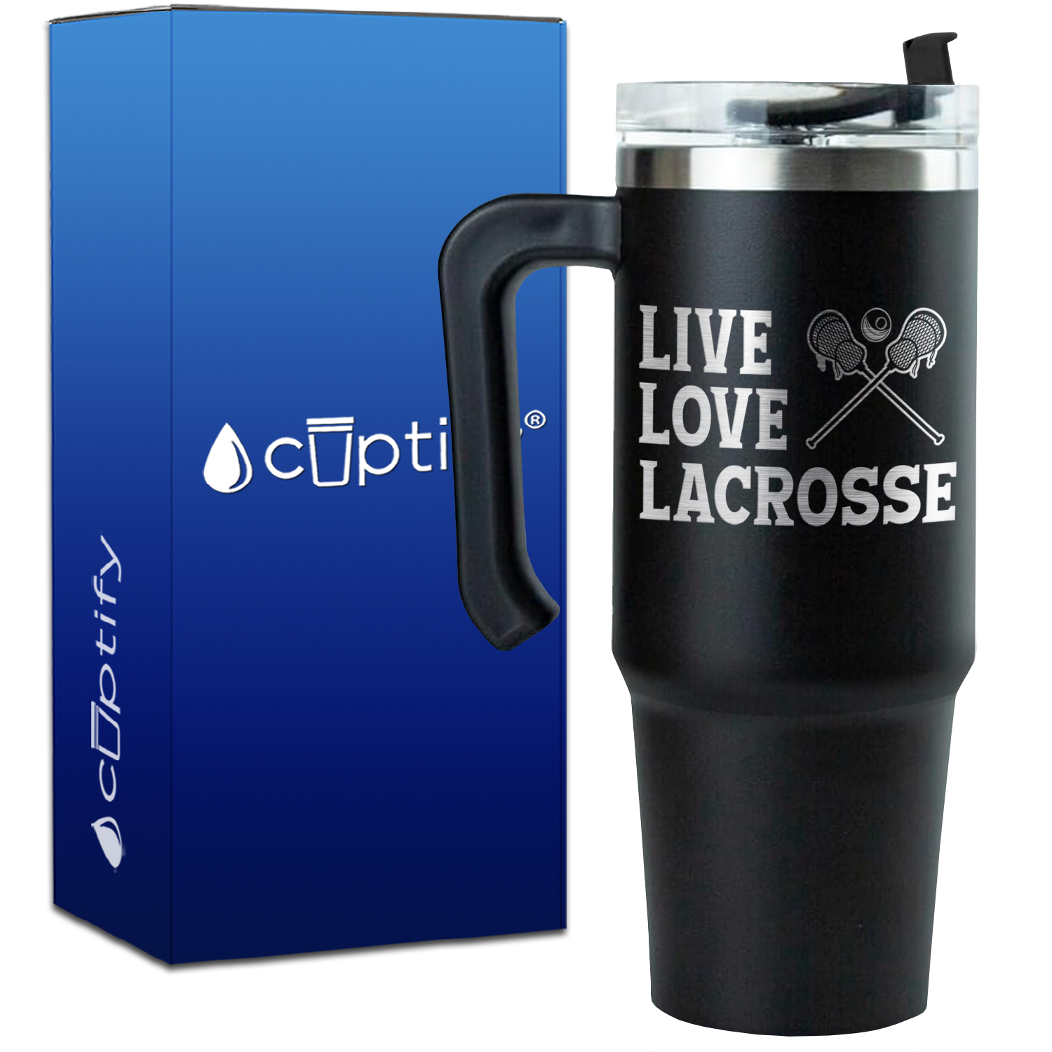 Live Love Lacrosse on 30oz Lacrosse Travel Mug